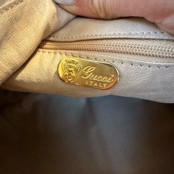 Gucci white snakeskin and beige leather large shoulder bag - Picture 14 of 14